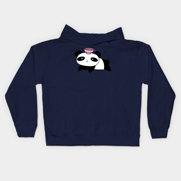 Panda and Tea Kids Hoodie by saradaboru